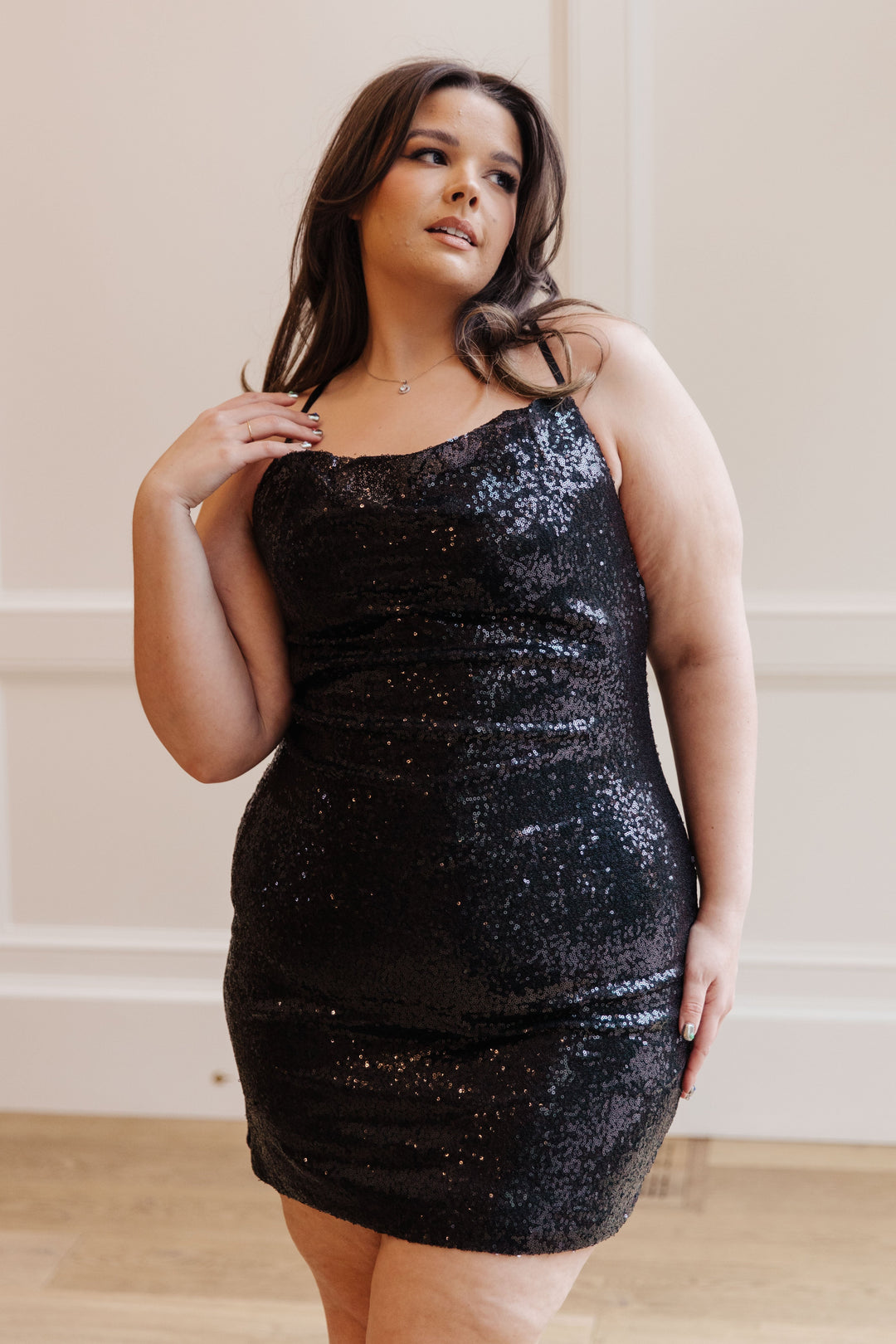 Shining in Sequins Dress in Black-Dresses-Inspired by Justeen-Women's Clothing Boutique in Chicago, Illinois