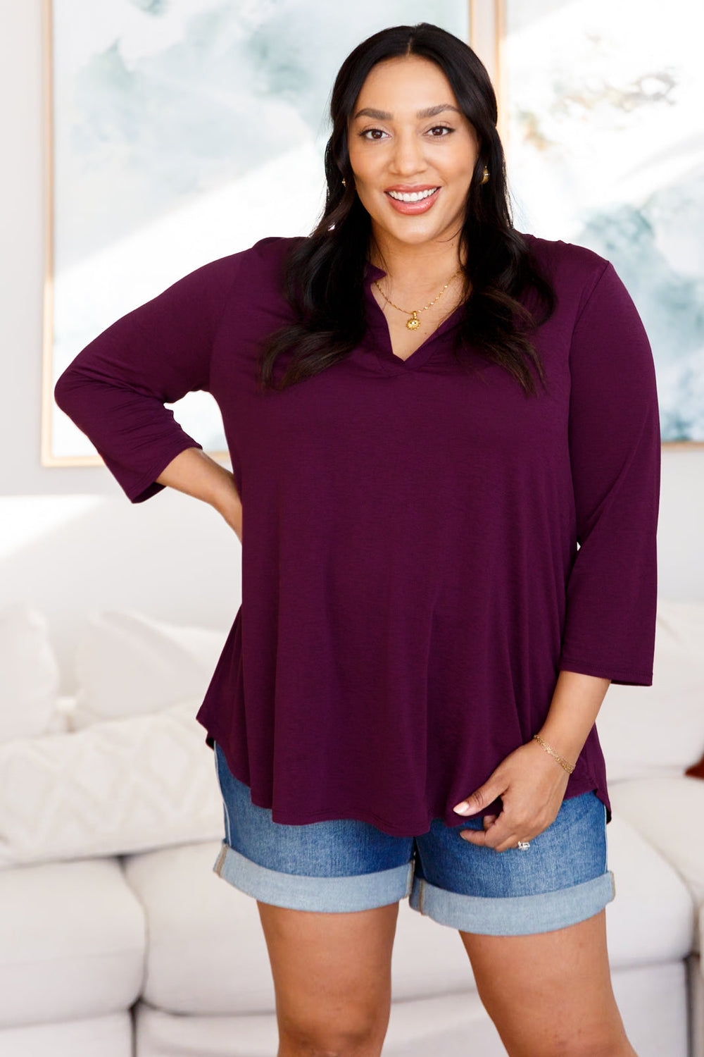 So Outstanding Top in Dark Magenta-Long Sleeve Tops-Inspired by Justeen-Women's Clothing Boutique in Chicago, Illinois