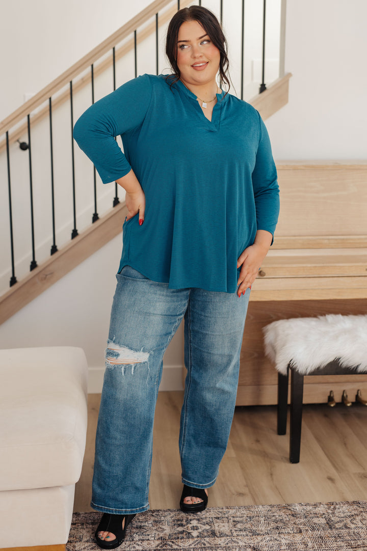 So Outstanding Top in Teal-Long Sleeve Tops-Inspired by Justeen-Women's Clothing Boutique in Chicago, Illinois