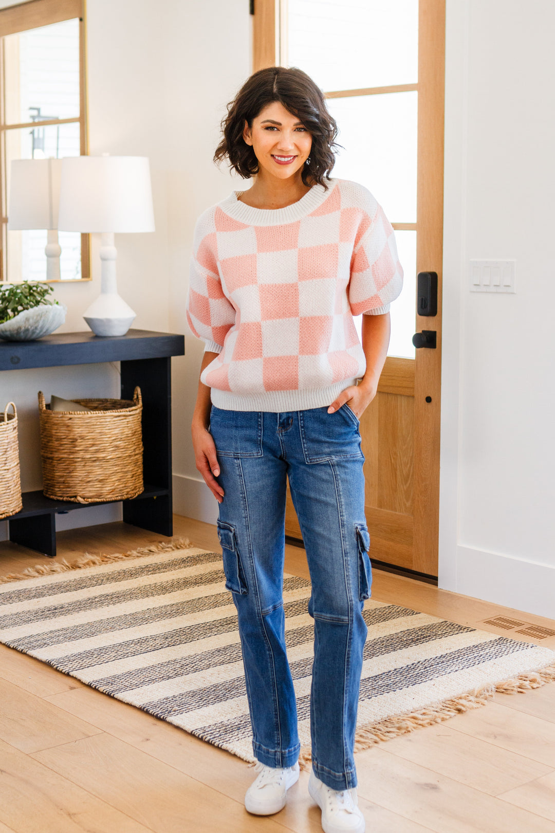 Start Me Up Checkered Sweater-Sweaters/Sweatshirts-Inspired by Justeen-Women's Clothing Boutique