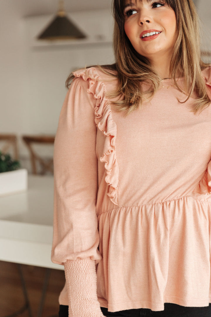 Sweet Confession Top In Blush-110 Long Sleeve Tops-Inspired by Justeen-Women's Clothing Boutique