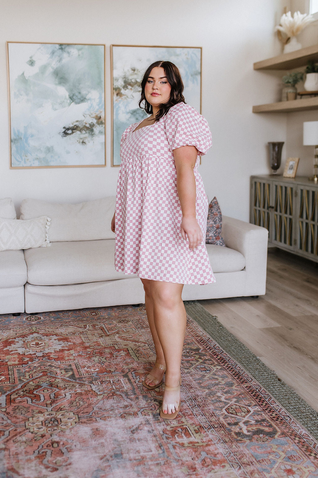 The Moment Checkered Babydoll Dress-Dresses-Inspired by Justeen-Women's Clothing Boutique in Chicago, Illinois