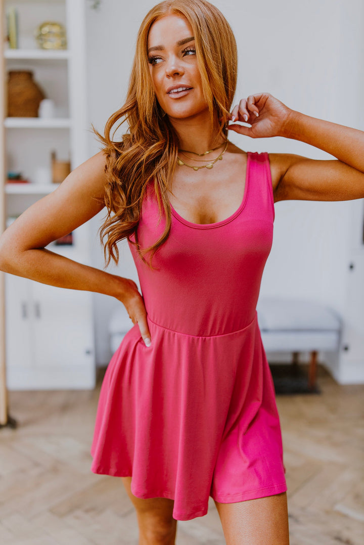 Think Pink Sleeveless Skort Dress-Dresses-Inspired by Justeen-Women's Clothing Boutique