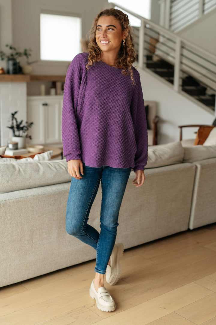 Thought It Over Textured Pullover-Sweaters/Sweatshirts-Inspired by Justeen-Women's Clothing Boutique