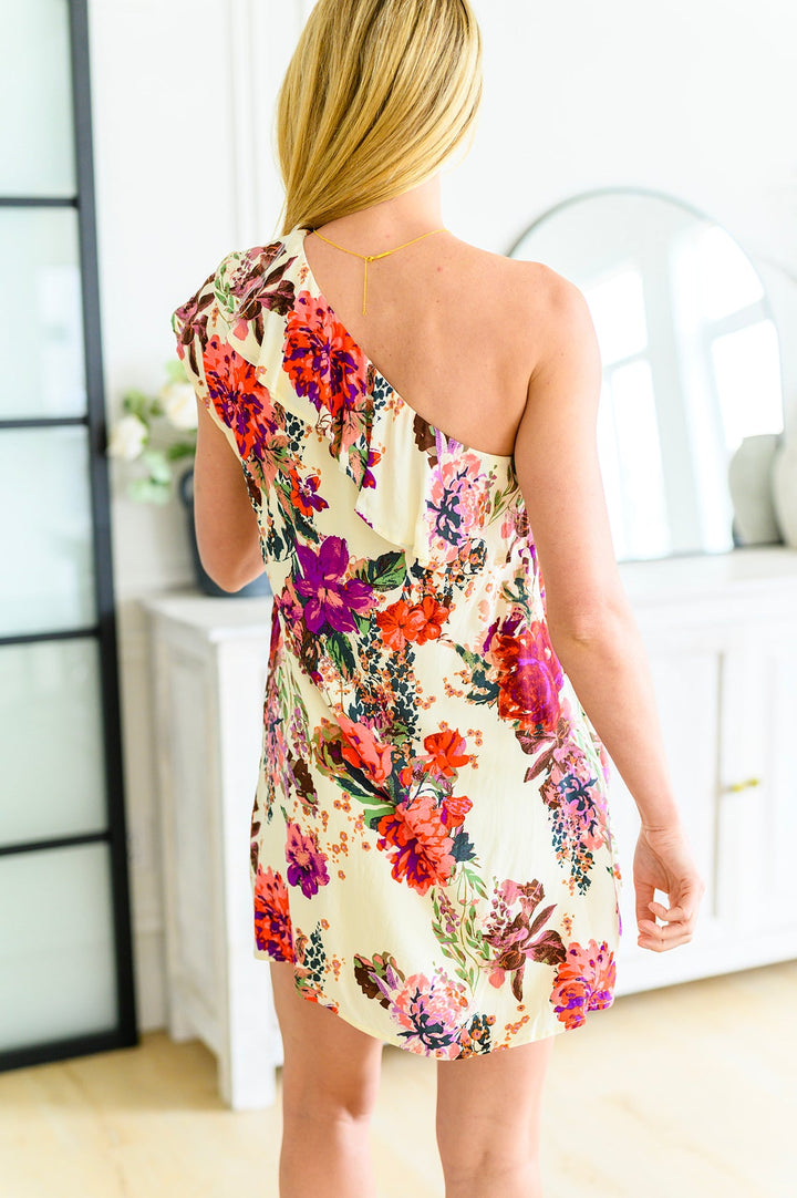 Total Wonder One Shoulder Floral Dress-Dresses-Inspired by Justeen-Women's Clothing Boutique in Chicago, Illinois