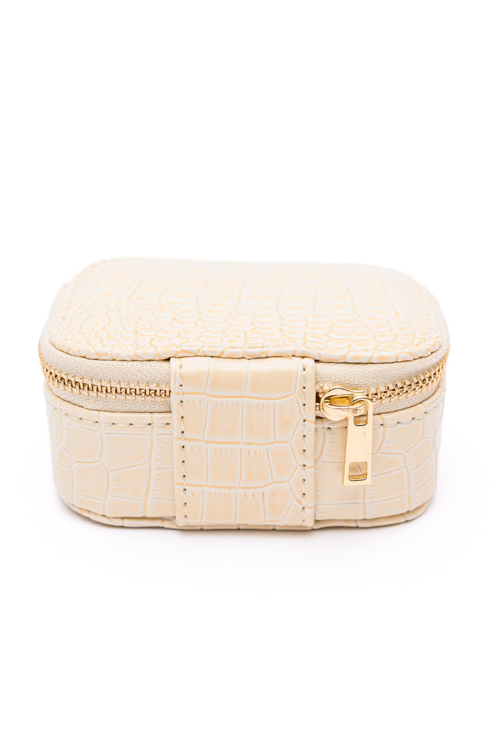 Travel Jewelry Case in Cream Snakeskin-220 Beauty/Gift-Inspired by Justeen-Women's Clothing Boutique in Chicago, Illinois