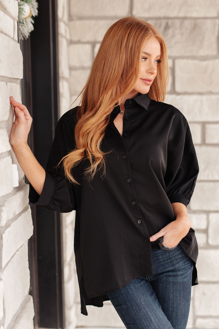 Turned Out Perfect Oversized Button Down Shirt-Long Sleeve Tops-Inspired by Justeen-Women's Clothing Boutique in Chicago, Illinois