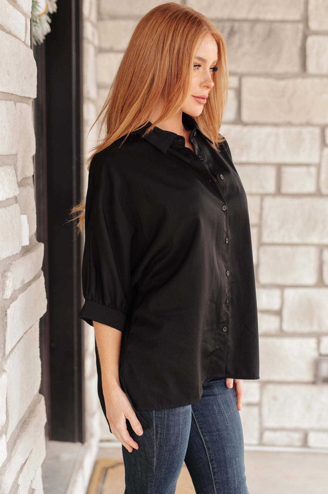 Turned Out Perfect Oversized Button Down Shirt-Long Sleeve Tops-Inspired by Justeen-Women's Clothing Boutique in Chicago, Illinois