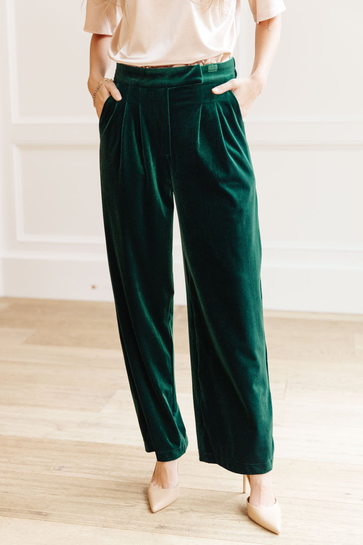 Velvet Elvis Wide Leg Velvet Pants-Pants-Inspired by Justeen-Women's Clothing Boutique in Chicago, Illinois