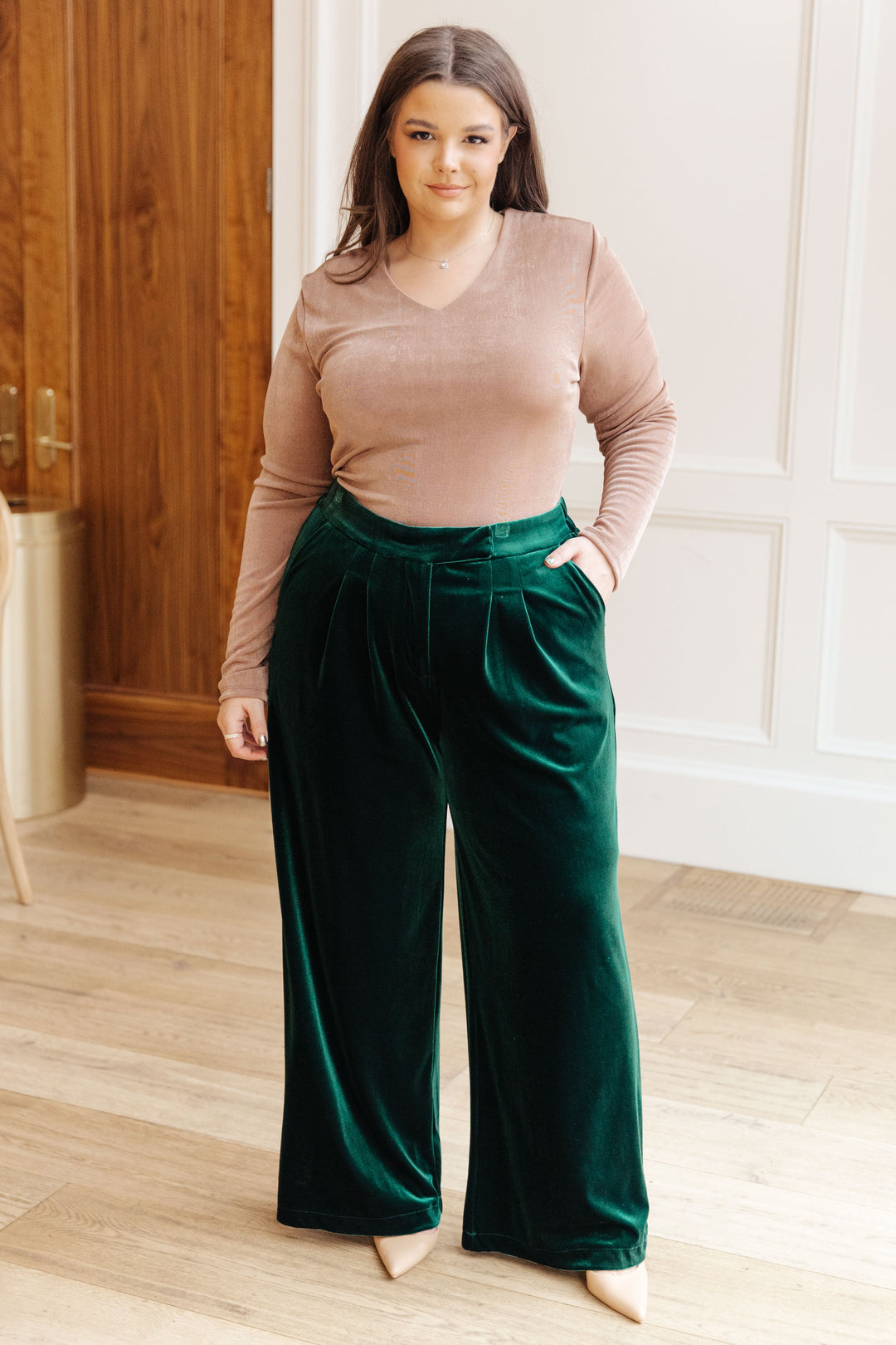 Velvet Elvis Wide Leg Velvet Pants-Pants-Inspired by Justeen-Women's Clothing Boutique in Chicago, Illinois