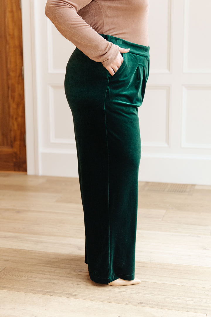 Velvet Elvis Wide Leg Velvet Pants-Pants-Inspired by Justeen-Women's Clothing Boutique