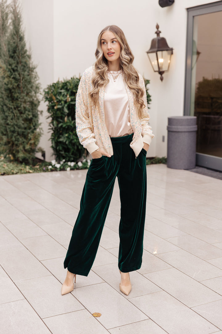 Velvet Elvis Wide Leg Velvet Pants-Pants-Inspired by Justeen-Women's Clothing Boutique in Chicago, Illinois