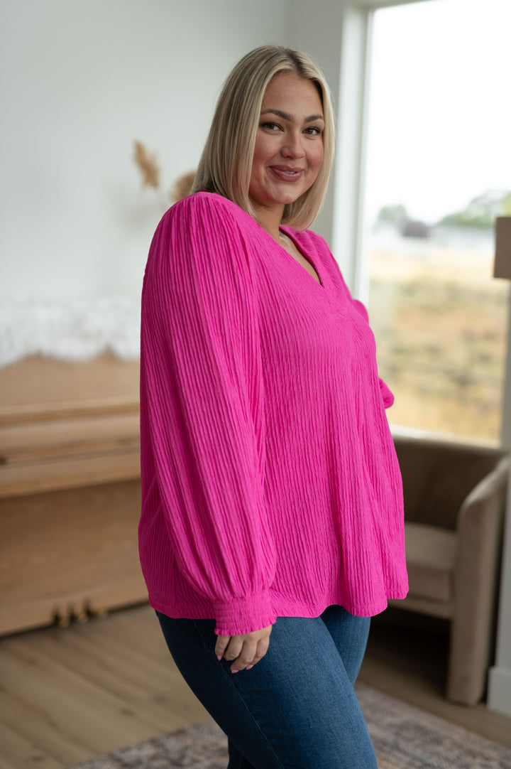 Very Refined V-Neck Blouse-Long Sleeve Tops-Inspired by Justeen-Women's Clothing Boutique