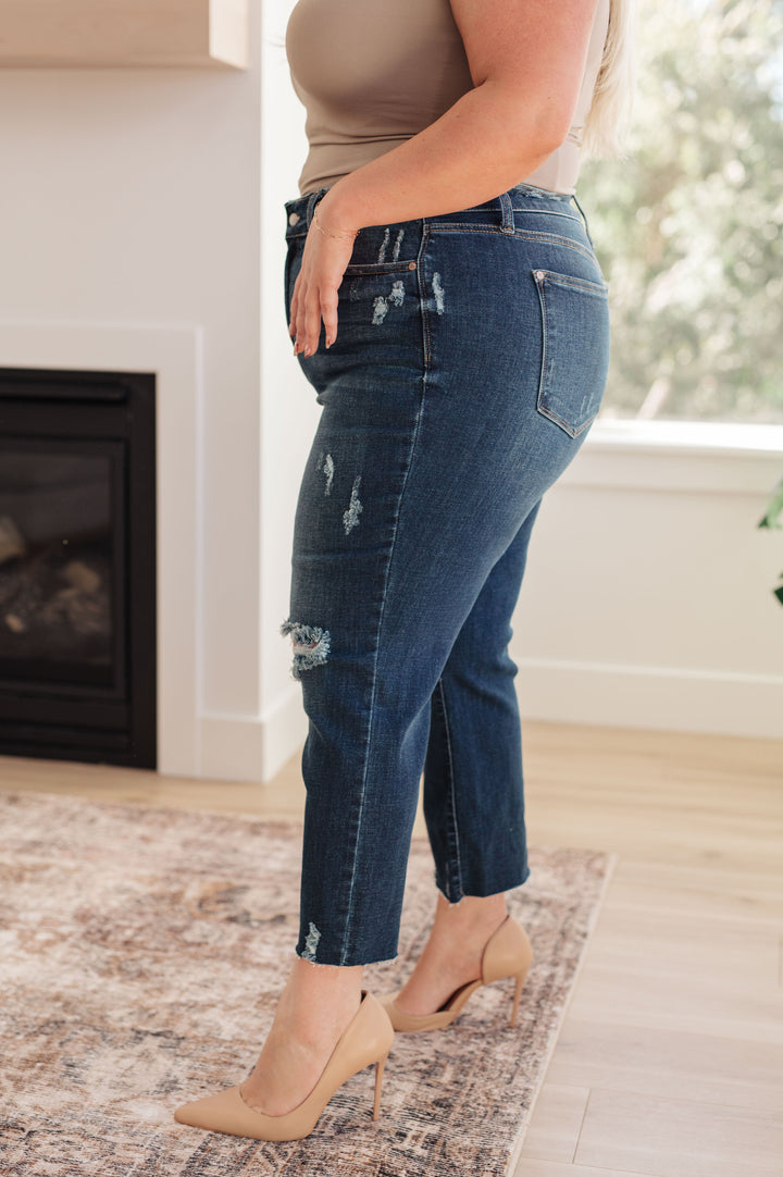 Whitney High Rise Distressed Wide Leg Crop Jeans-Denim-Inspired by Justeen-Women's Clothing Boutique in Chicago, Illinois