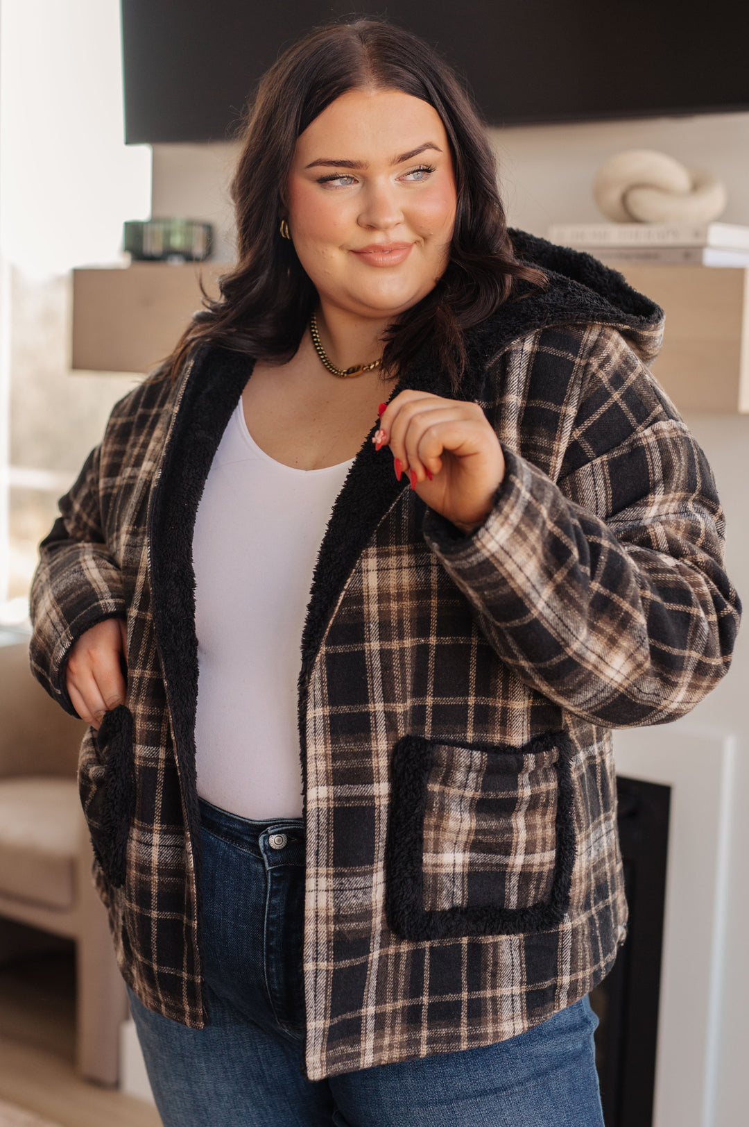 Warped Noise Reversible Plaid Shacket-Outerwear-Inspired by Justeen-Women's Clothing Boutique in Chicago, Illinois