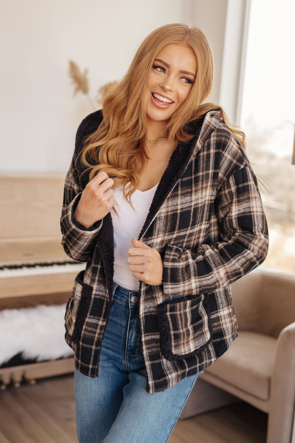 Warped Noise Reversible Plaid Shacket-Outerwear-Inspired by Justeen-Women's Clothing Boutique in Chicago, Illinois