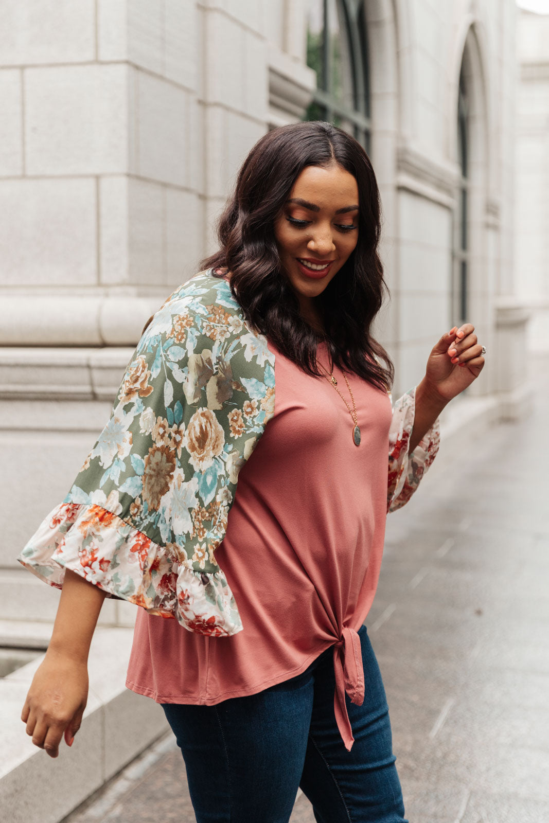 Wear Your Floral On Your Sleeves Top-Tops-Inspired by Justeen-Women's Clothing Boutique in Chicago, Illinois