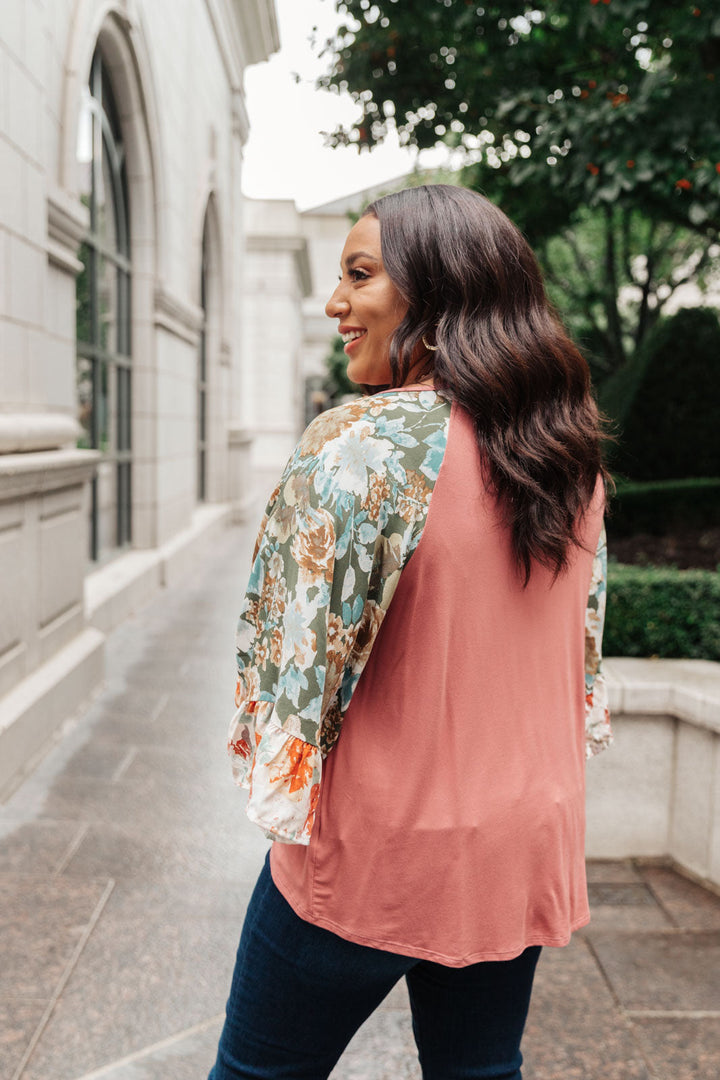 Wear Your Floral On Your Sleeves Top-Tops-Inspired by Justeen-Women's Clothing Boutique in Chicago, Illinois