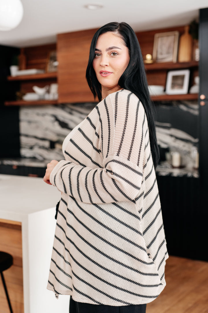 Weekend Adventure Striped Longline Cardigan-Cardigans + Kimonos-Inspired by Justeen-Women's Clothing Boutique in Chicago, Illinois