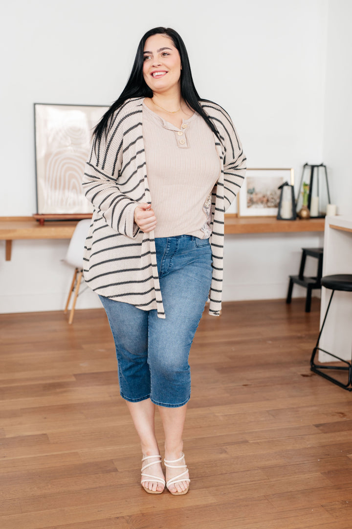 Weekend Adventure Striped Longline Cardigan-Cardigans + Kimonos-Inspired by Justeen-Women's Clothing Boutique in Chicago, Illinois