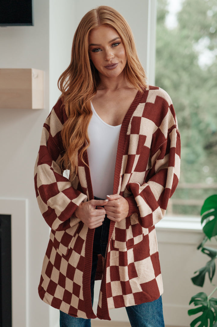 When I See You Again Checkered Cardigan-Cardigans + Kimonos-Inspired by Justeen-Women's Clothing Boutique in Chicago, Illinois
