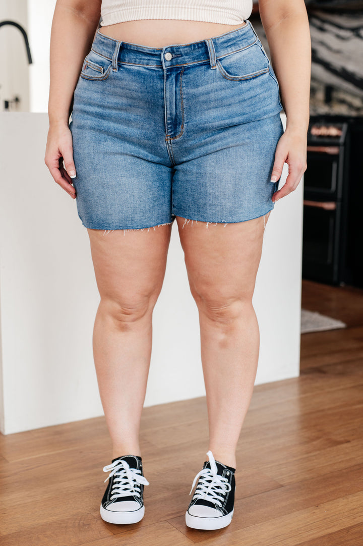 Willa High Rise Cutoff Shorts-Denim-Inspired by Justeen-Women's Clothing Boutique
