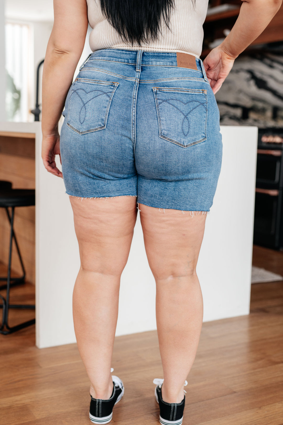 Willa High Rise Cutoff Shorts-Denim-Inspired by Justeen-Women's Clothing Boutique in Chicago, Illinois