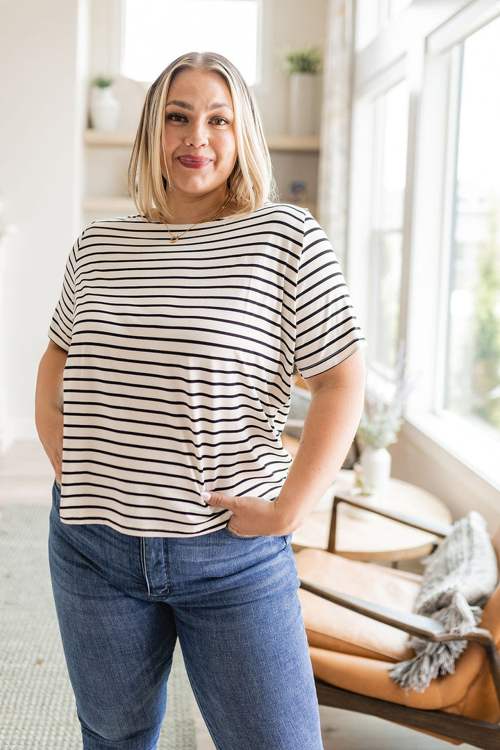 You're My Sweetheart Striped Top-Short Sleeve Tops-Inspired by Justeen-Women's Clothing Boutique in Chicago, Illinois