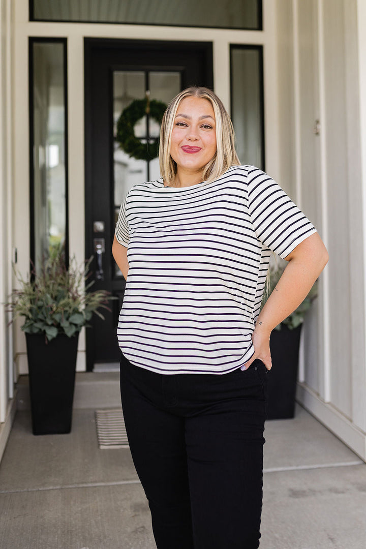 You're My Sweetheart Striped Top-Short Sleeve Tops-Inspired by Justeen-Women's Clothing Boutique