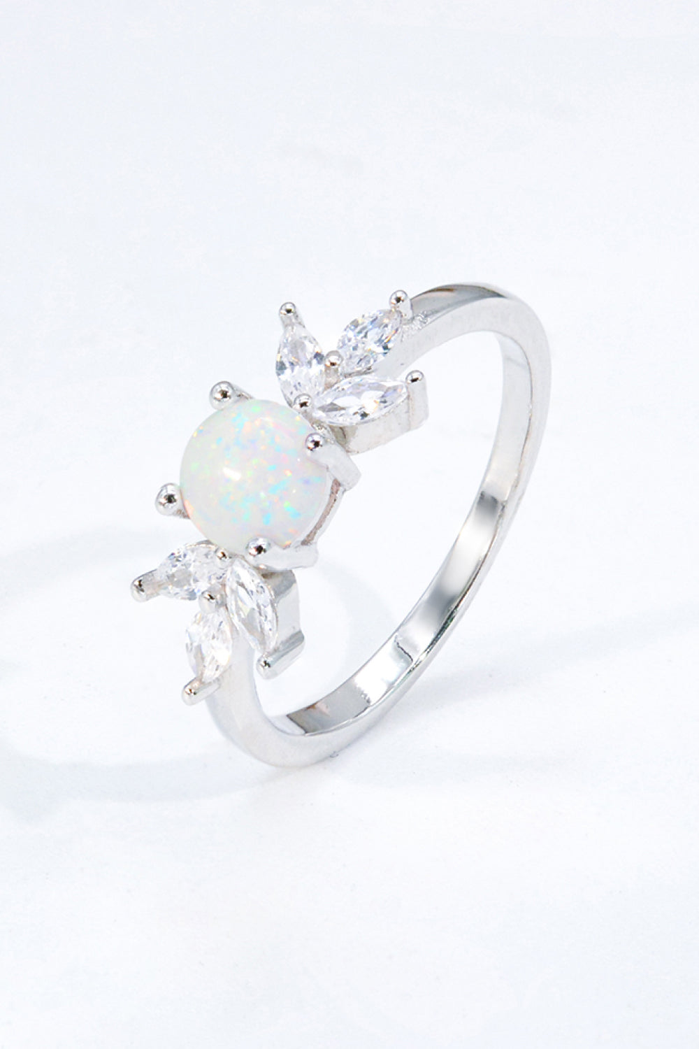 925 Sterling Silver Opal and Zircon Ring-Rings-Inspired by Justeen-Women's Clothing Boutique in Chicago, Illinois