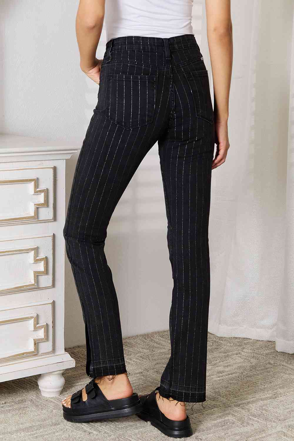 Kancan Striped Pants with Pockets-Denim-Inspired by Justeen-Women's Clothing Boutique in Chicago, Illinois