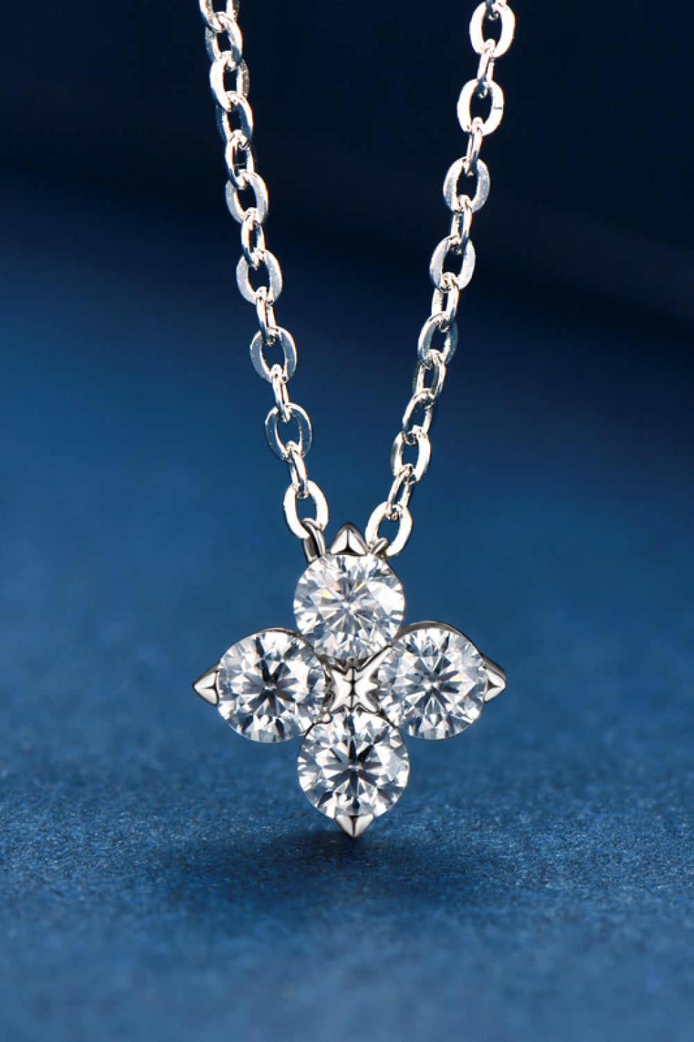 Moissanite Four Leaf Clover Pendant Necklace-Necklaces-Inspired by Justeen-Women's Clothing Boutique in Chicago, Illinois