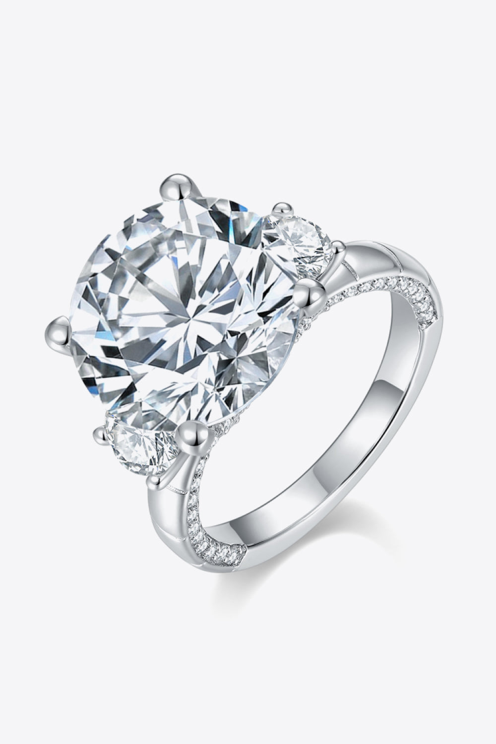 8.6 Carat Moissanite Platinum-Plated Ring-Rings-Inspired by Justeen-Women's Clothing Boutique in Chicago, Illinois