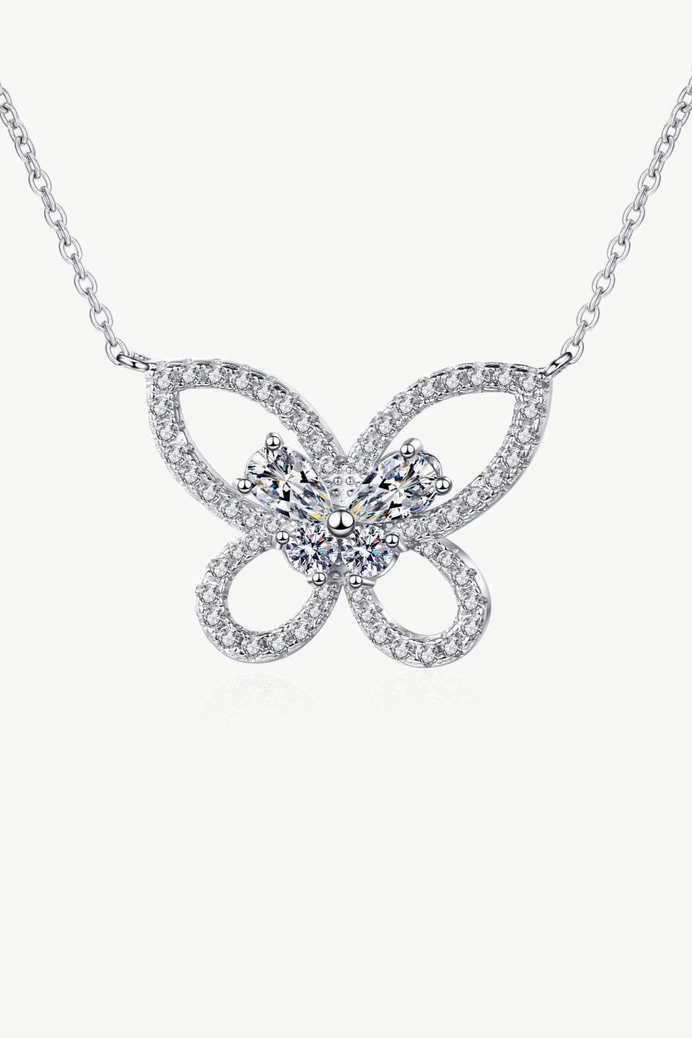Moissanite Butterfly Pendant Necklace-Necklaces-Inspired by Justeen-Women's Clothing Boutique in Chicago, Illinois