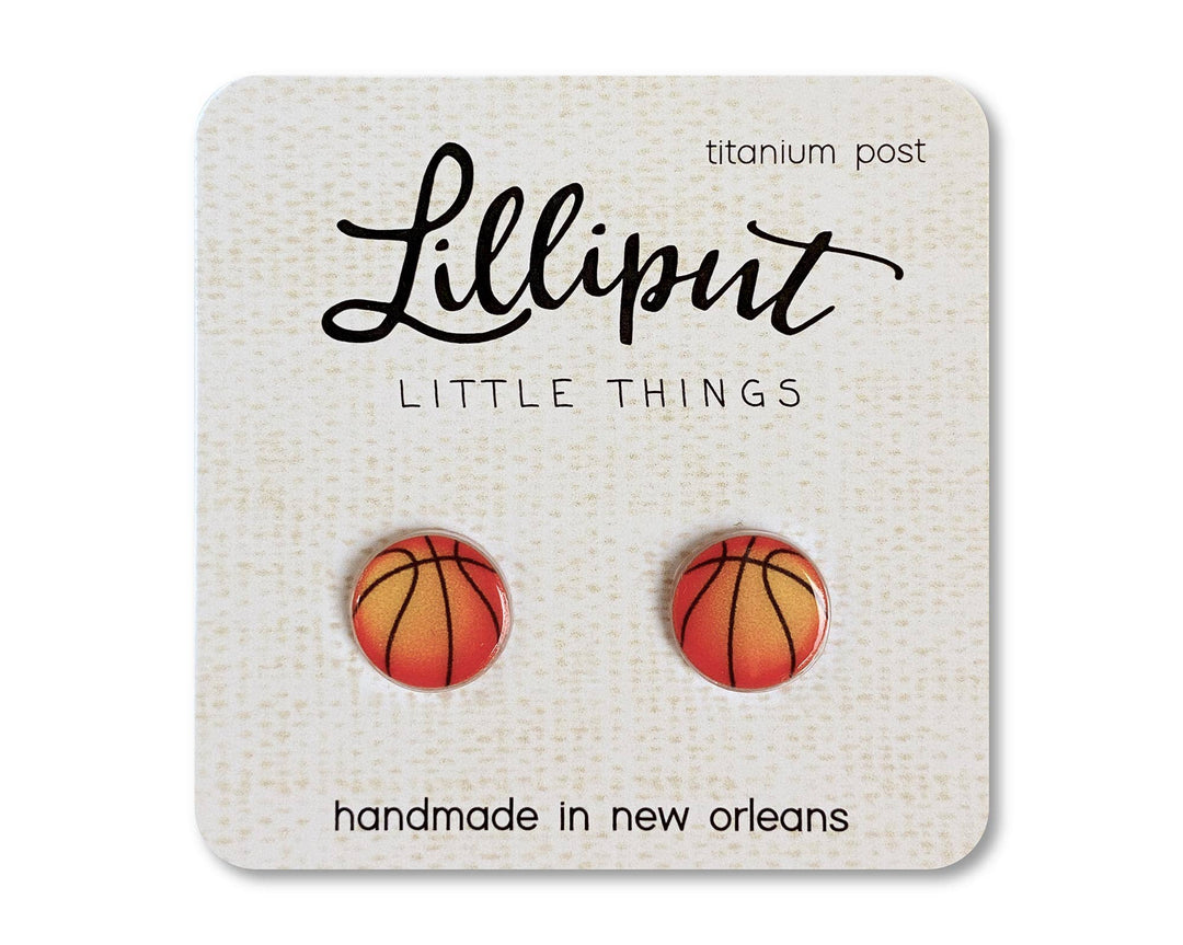 Basketball Stud Earrings-Earrings-Inspired by Justeen-Women's Clothing Boutique in Chicago, Illinois