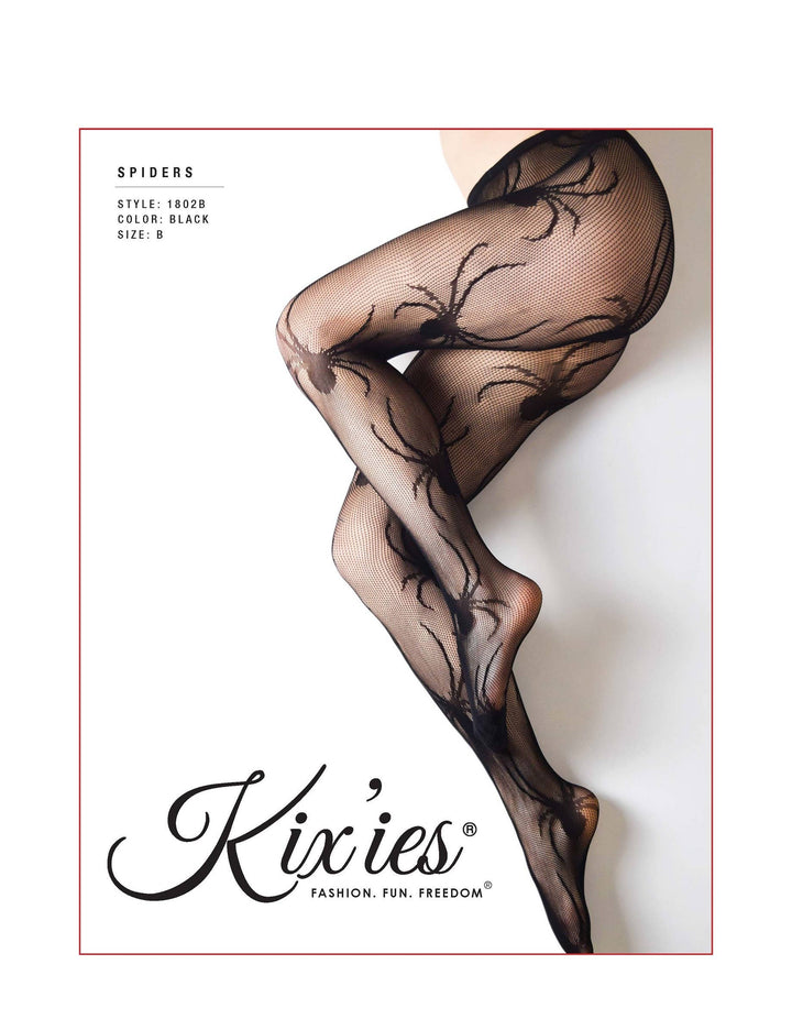 Kix'ies Fishnet Tights, Spiders-160 Bottoms-Inspired by Justeen-Women's Clothing Boutique in Chicago, Illinois