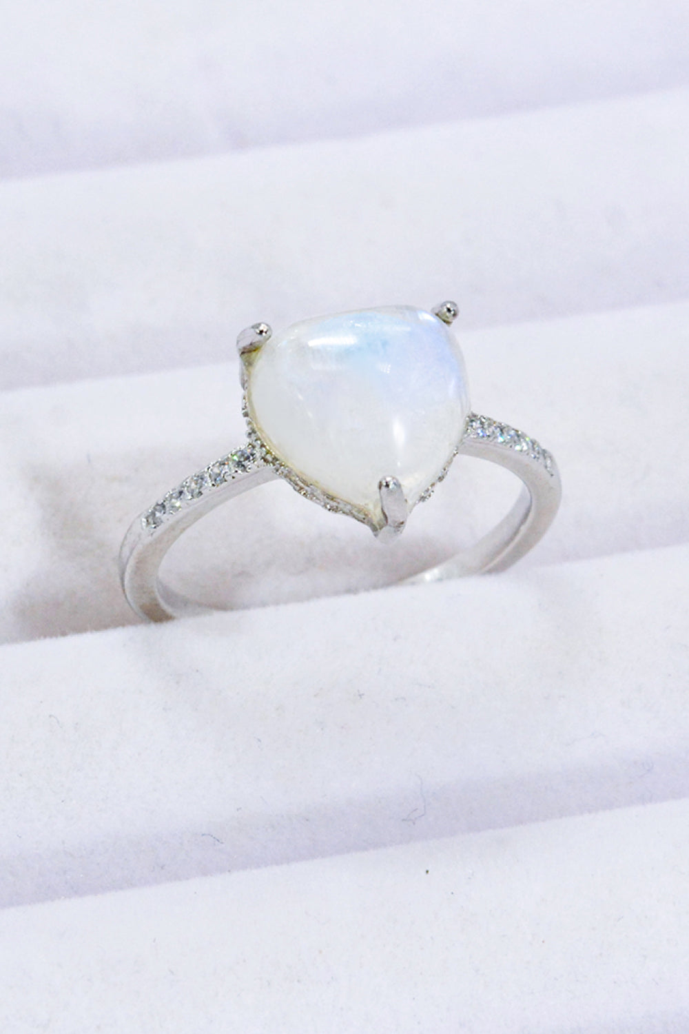 Heart-Shaped Natural Moonstone Ring-Rings-Inspired by Justeen-Women's Clothing Boutique in Chicago, Illinois