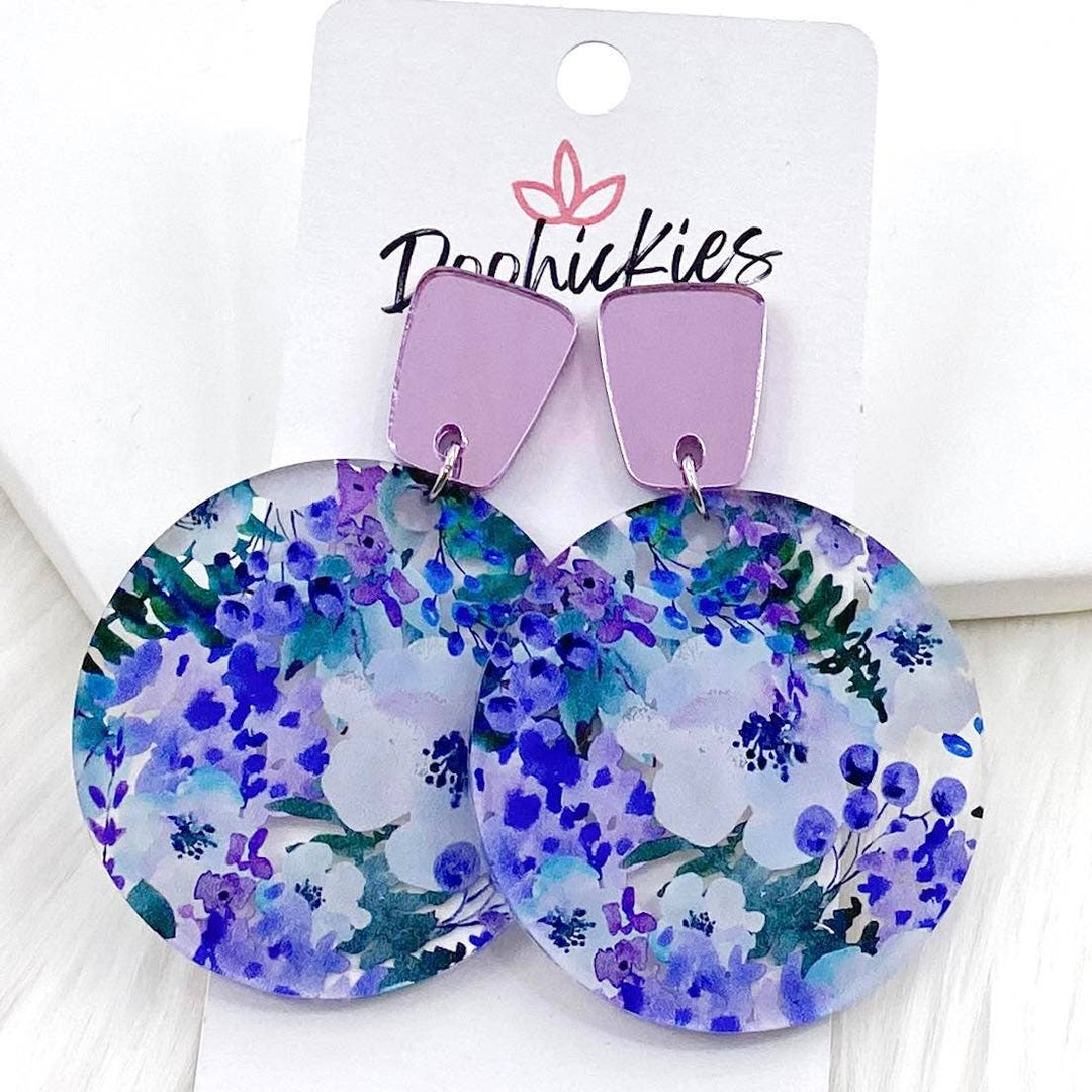 Purple Meadow Acrylic Dangle Earrings-Earrings-Inspired by Justeen-Women's Clothing Boutique in Chicago, Illinois