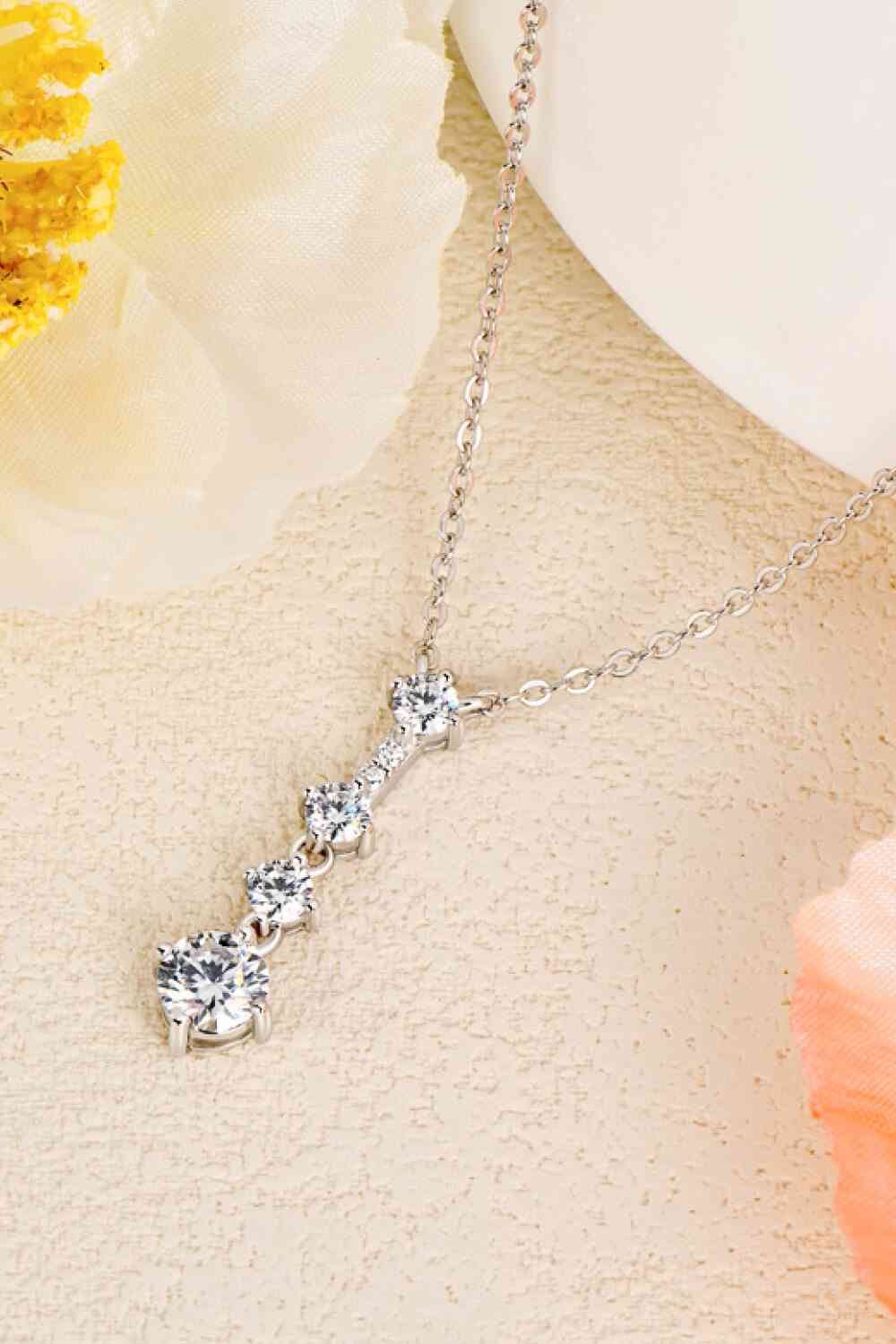 Adored Keep You There Multi-Moissanite Pendant Necklace-Necklaces-Inspired by Justeen-Women's Clothing Boutique in Chicago, Illinois