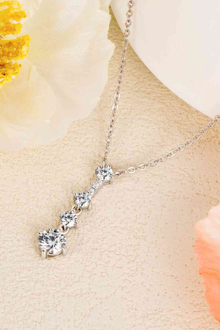 Adored Keep You There Multi-Moissanite Pendant Necklace-Necklaces-Inspired by Justeen-Women's Clothing Boutique in Chicago, Illinois