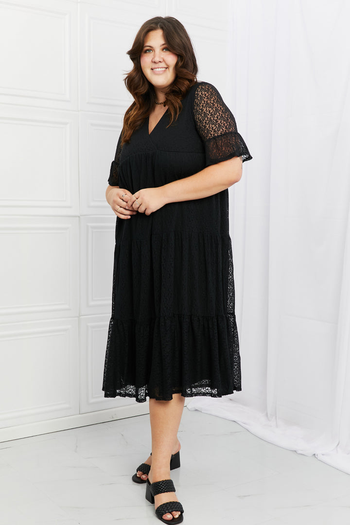 P & Rose Lovely Lace Full Size Tiered Dress-Dresses-Inspired by Justeen-Women's Clothing Boutique