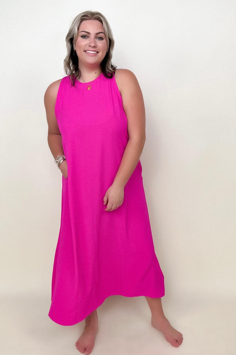 Be Stage Sleeveless Airflow A-Line Maxi Dress-Dresses-Inspired by Justeen-Women's Clothing Boutique in Chicago, Illinois