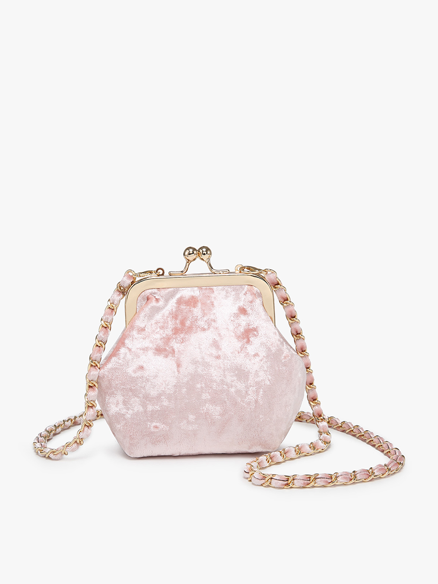 Cleo Coin Pouch Crossbody, Velvet Pink-Purses-Inspired by Justeen-Women's Clothing Boutique in Chicago, Illinois