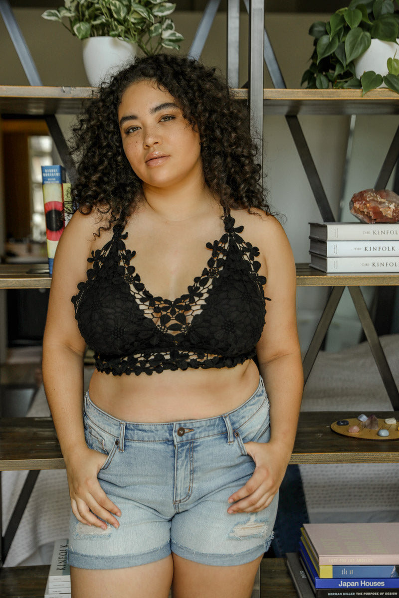 Crochet Daisy Longline Bralette-Bralette-Inspired by Justeen-Women's Clothing Boutique in Chicago, Illinois