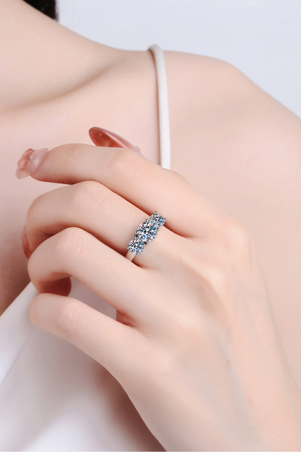 Stylish 925 Sterling Silver Moissanite Ring-Rings-Inspired by Justeen-Women's Clothing Boutique in Chicago, Illinois