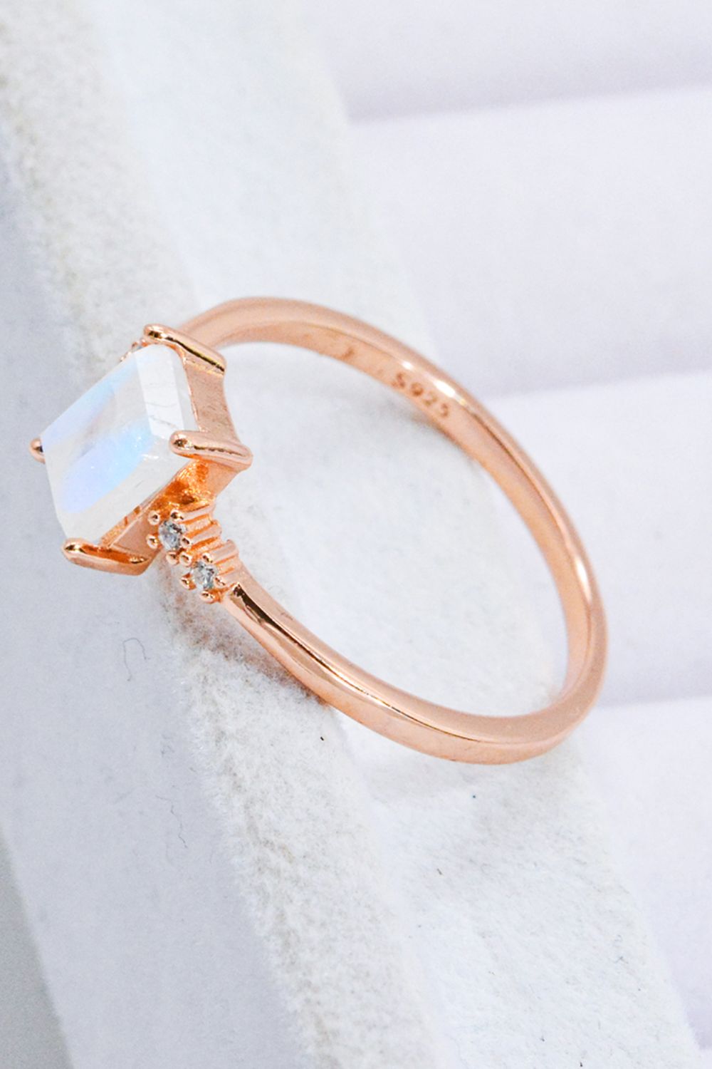 Rectangle Natural Moonstone Ring-Rings-Inspired by Justeen-Women's Clothing Boutique in Chicago, Illinois
