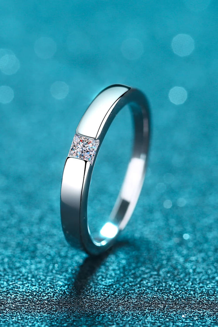 Inlaid Moissanite Rhodium-Plated Ring-Rings-Inspired by Justeen-Women's Clothing Boutique in Chicago, Illinois