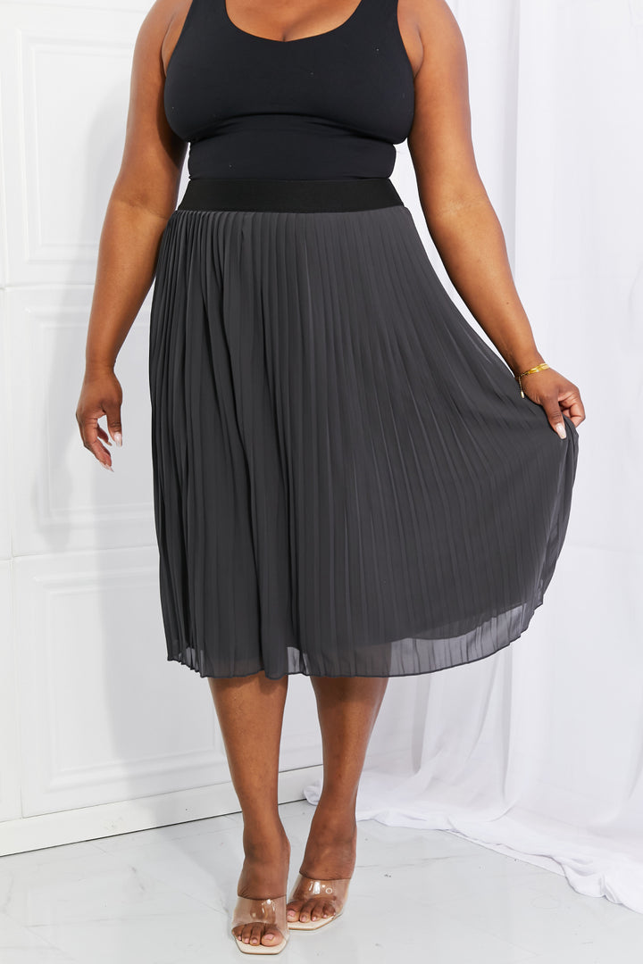 Zenana Full Size Romantic At Heart Pleated Chiffon Midi Skirt-Skirts-Inspired by Justeen-Women's Clothing Boutique in Chicago, Illinois