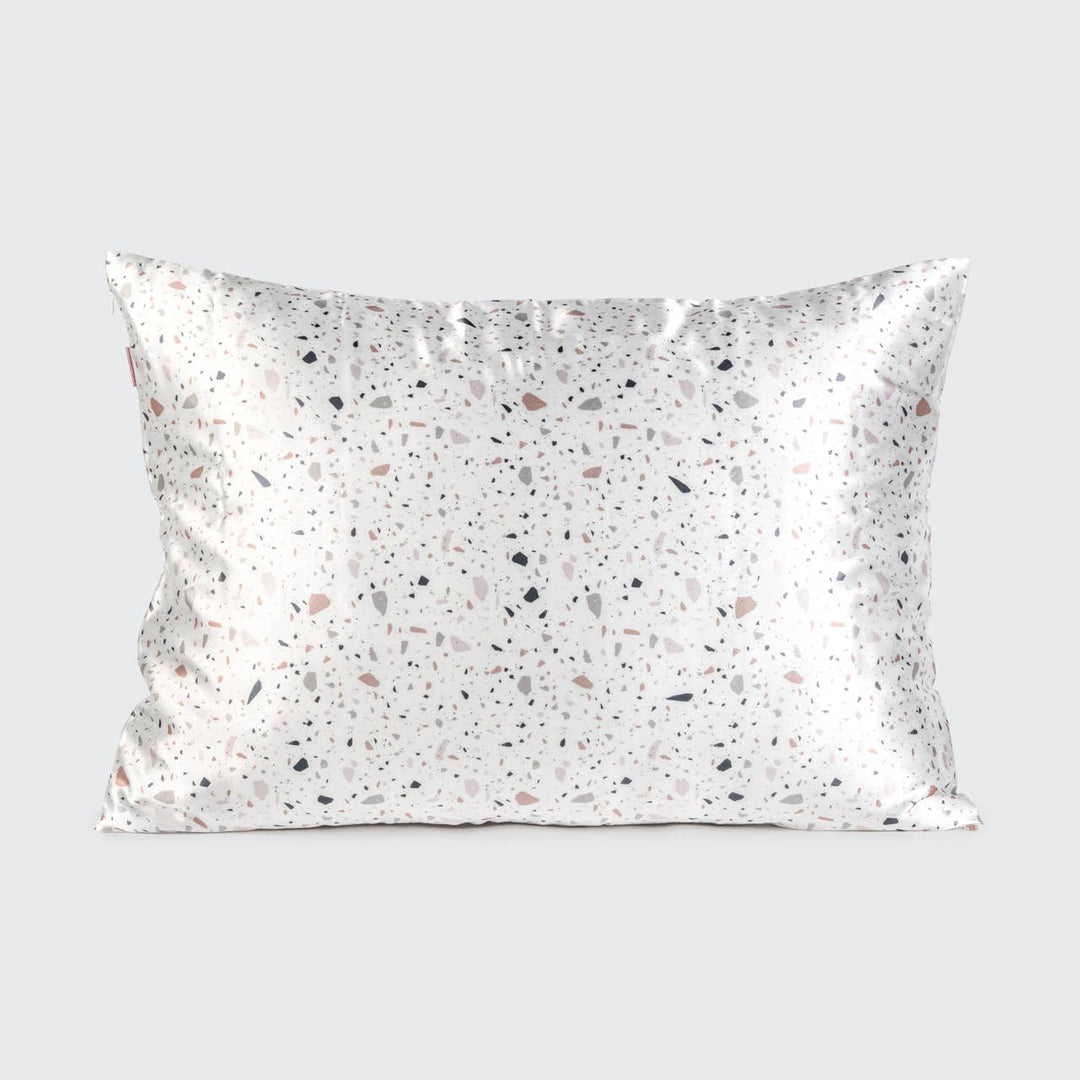 KITSCH Standard Satin Pillowcase, White Terrazzo-220 Beauty/Gift-Inspired by Justeen-Women's Clothing Boutique in Chicago, Illinois