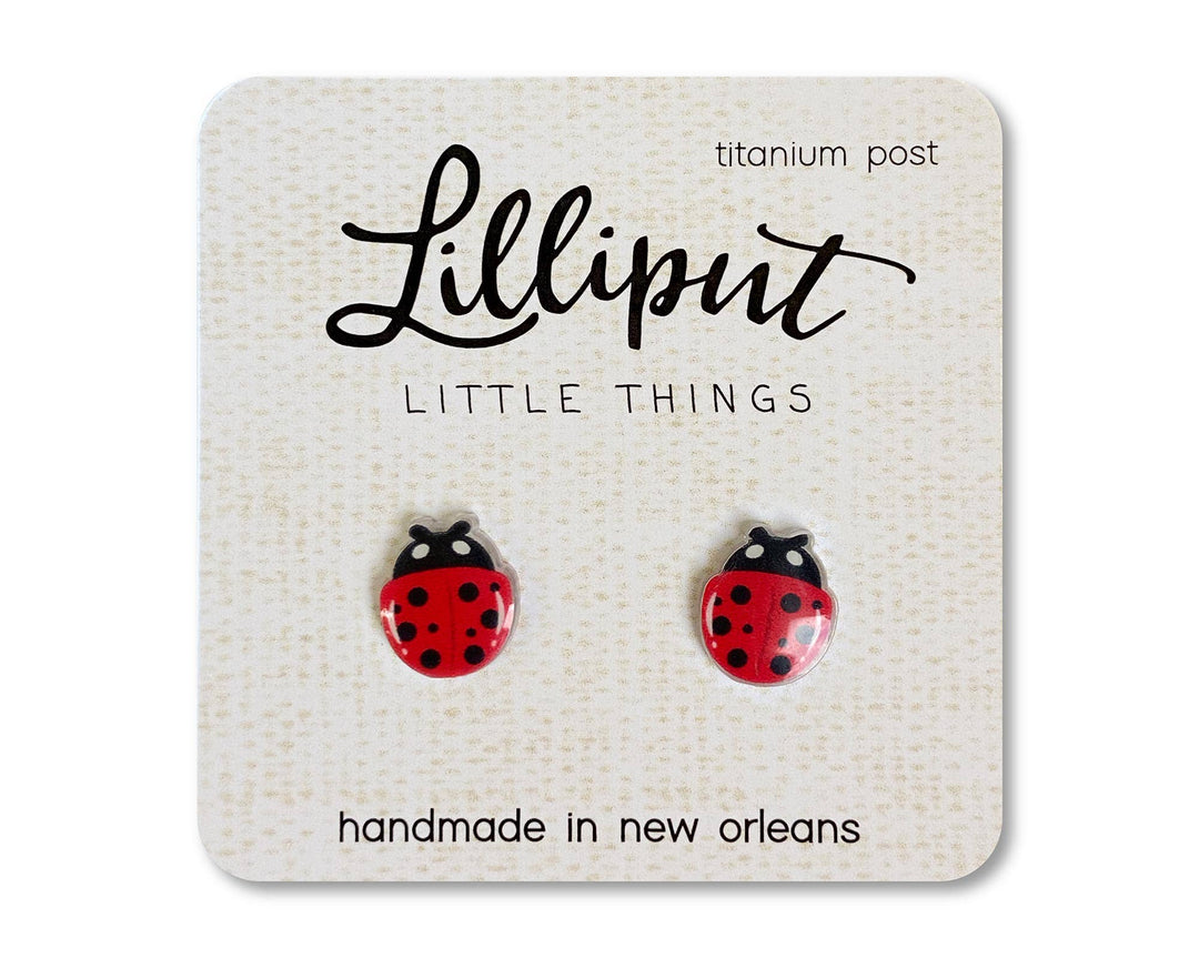 Ladybug Stud Earrings-Earrings-Inspired by Justeen-Women's Clothing Boutique in Chicago, Illinois